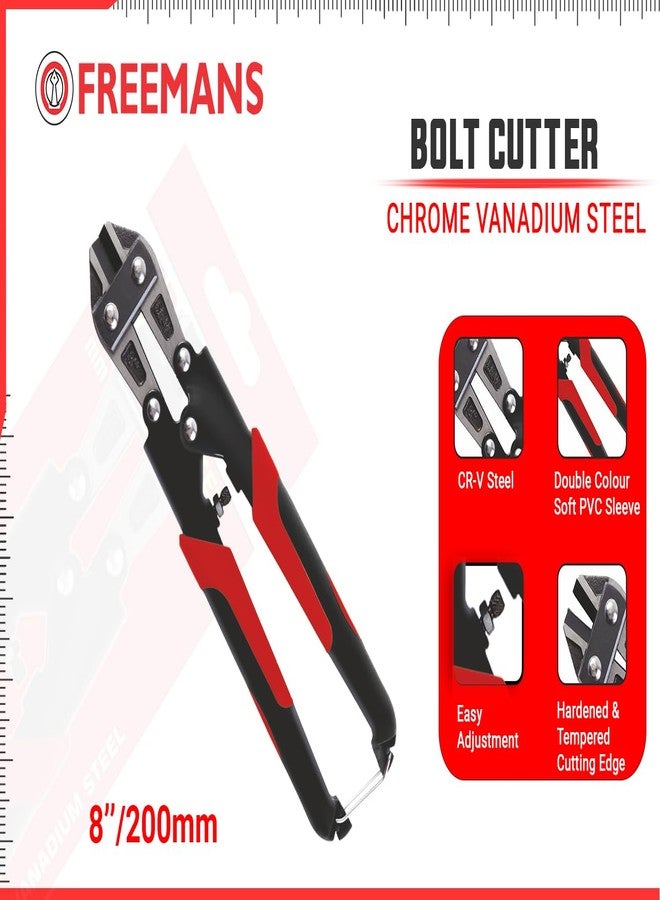 FREEMANS FBC 8"/200mm Chrome Vanadium Steel Mini Bolt and Wire Cutter With Double Colour Soft PVC Sleeve || Easy Adjustment || Hardened and Tampered Cutting Edge - Image 2